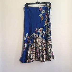 Roberto Cavalli Silk Chinoiserie Print Skirt